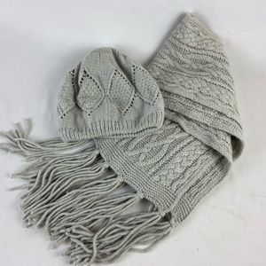Banana Republic Wool Cashmere Blend Grey Scarf and Toque